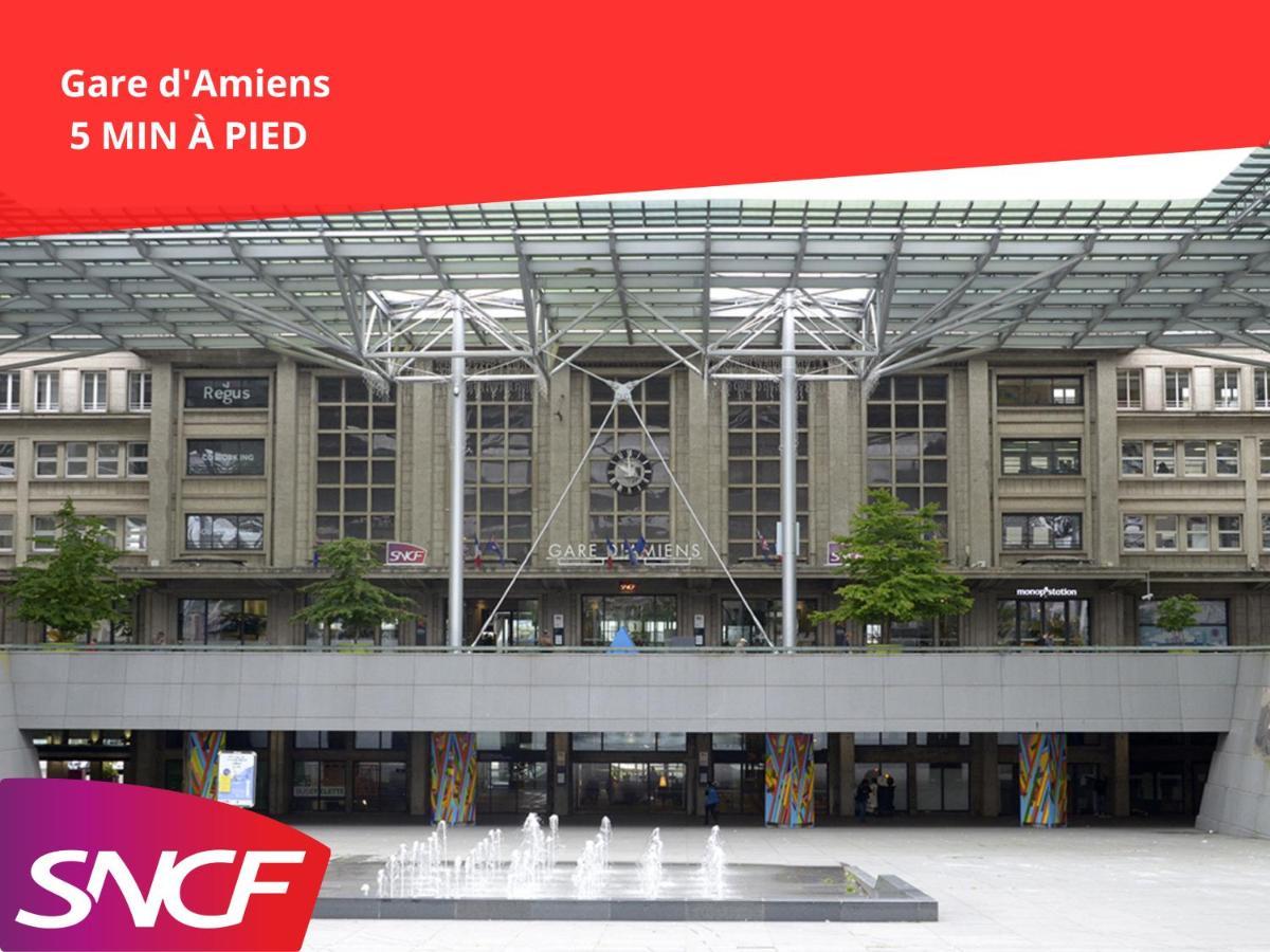 Superbe Appartement-Sauna-Cinema-Parking-Gare Amiens Dış mekan fotoğraf